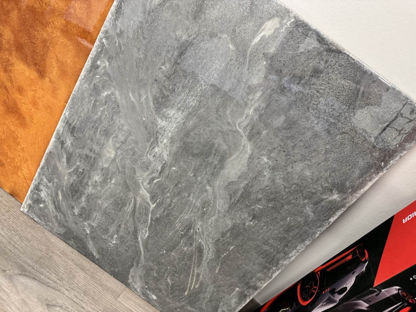 Gray metallic resin sample